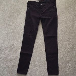 Eggplant colored The Legging Super Skinny AG Jeans